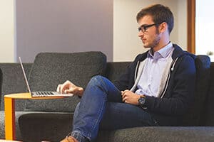 Image of young intern in an office for a hiring interview